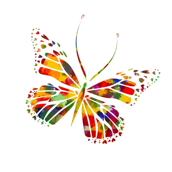 Mariposa Multicolor Abstracto Vector Ilustración — Vector de stock