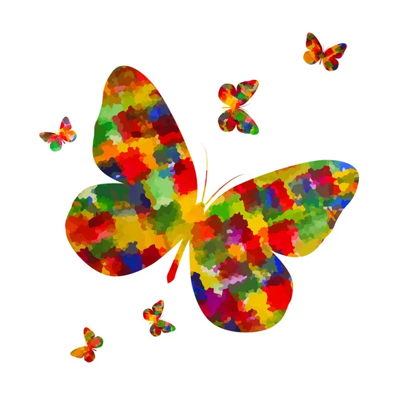 Mariposa multicolor abstracto. Ilustración vectorial — Vector de stock