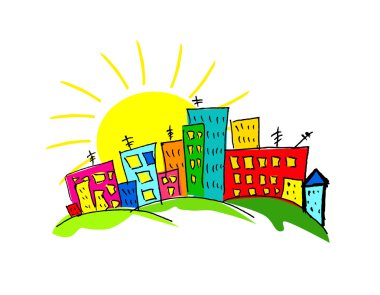 Colored gay city clipart