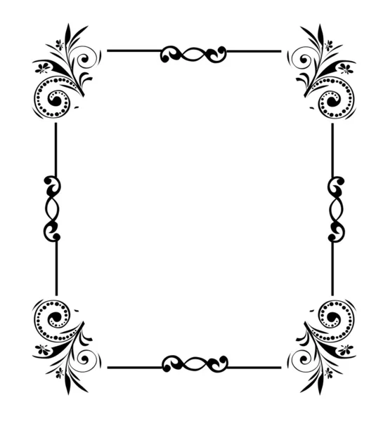 Rectangular floral frame — Stock Vector