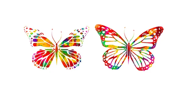 Watercolor butterflies — Stock Vector