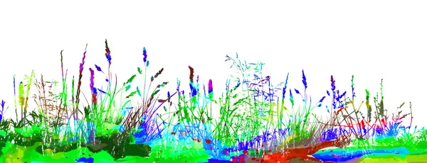 Akvarell färgade gräs — Stock vektor
