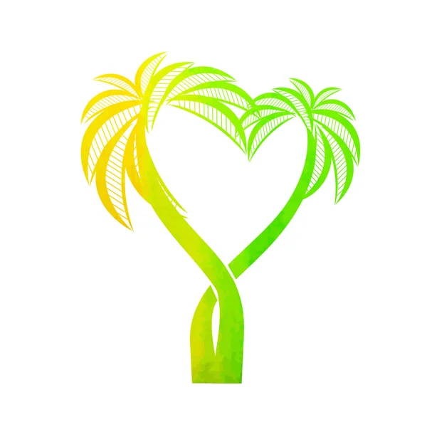 Suluboya yeşil palmiye — Stok Vektör