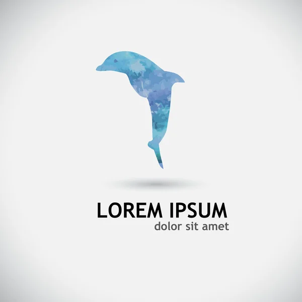 Logo de la empresa acuarela Dolphin — Vector de stock