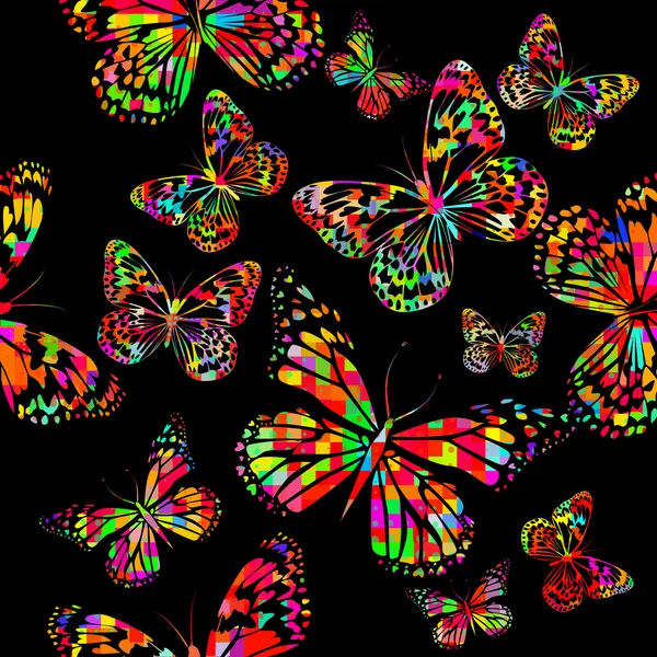 Aquarela borboletas coloridas —  Vetores de Stock
