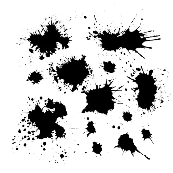 Set of ink blots — Stock Vector