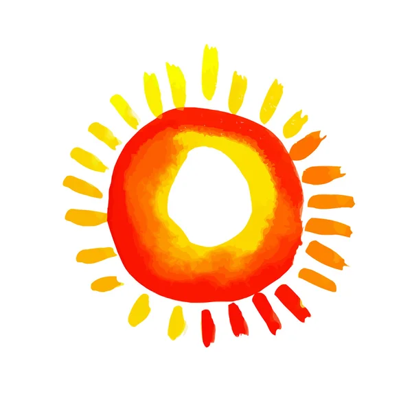 Watercolor sun — Stock Vector