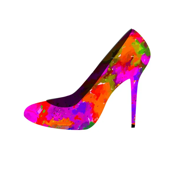 Watercolor Sepatu wanita - Stok Vektor