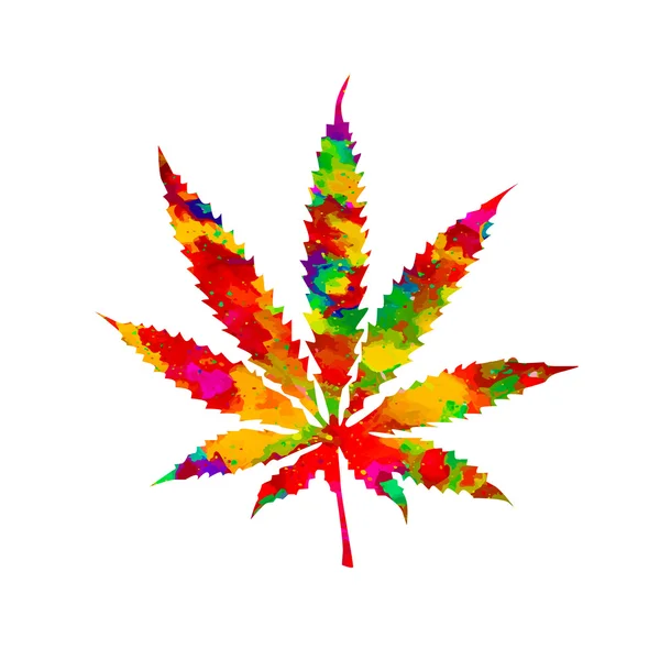 Φωτεινά χρωματισμένα μαριχουάνα — Διανυσματικό Αρχείο