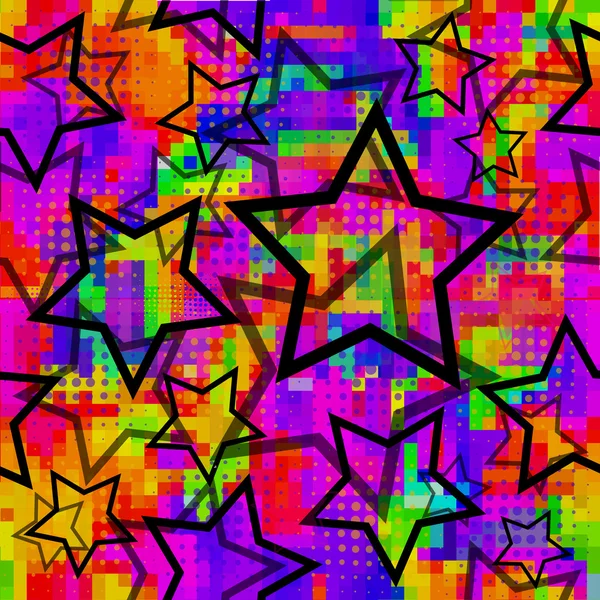 Fundo mosaico multi-colorido com estrelas — Vetor de Stock