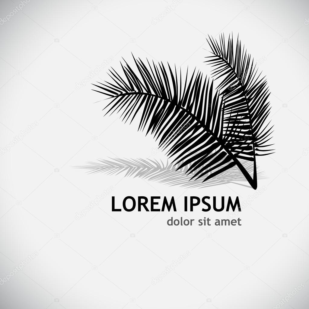 Logo palm branch. Vector