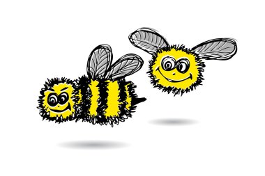 Elle çizilmiş arılar