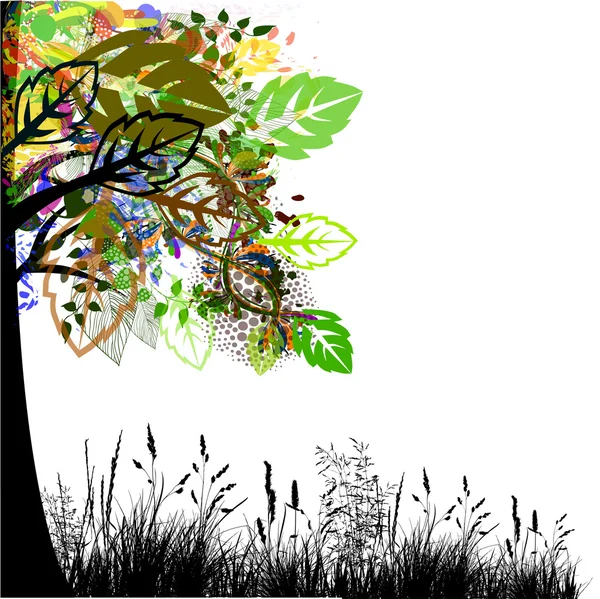 Ilustración de árbol verde — Archivo Imágenes Vectoriales