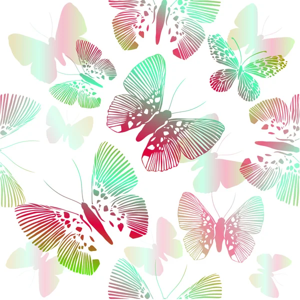 Fondo mariposas realistas — Vector de stock