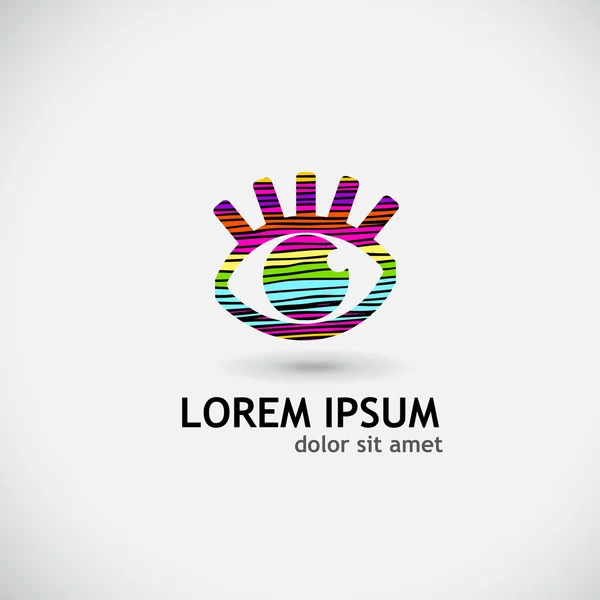 Logo oči s řasami — Stockový vektor