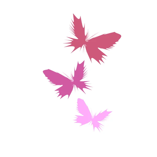 Mariposas siluetas voladoras — Vector de stock