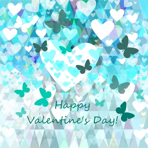 Valentines Day blue butterflies — Stock Vector