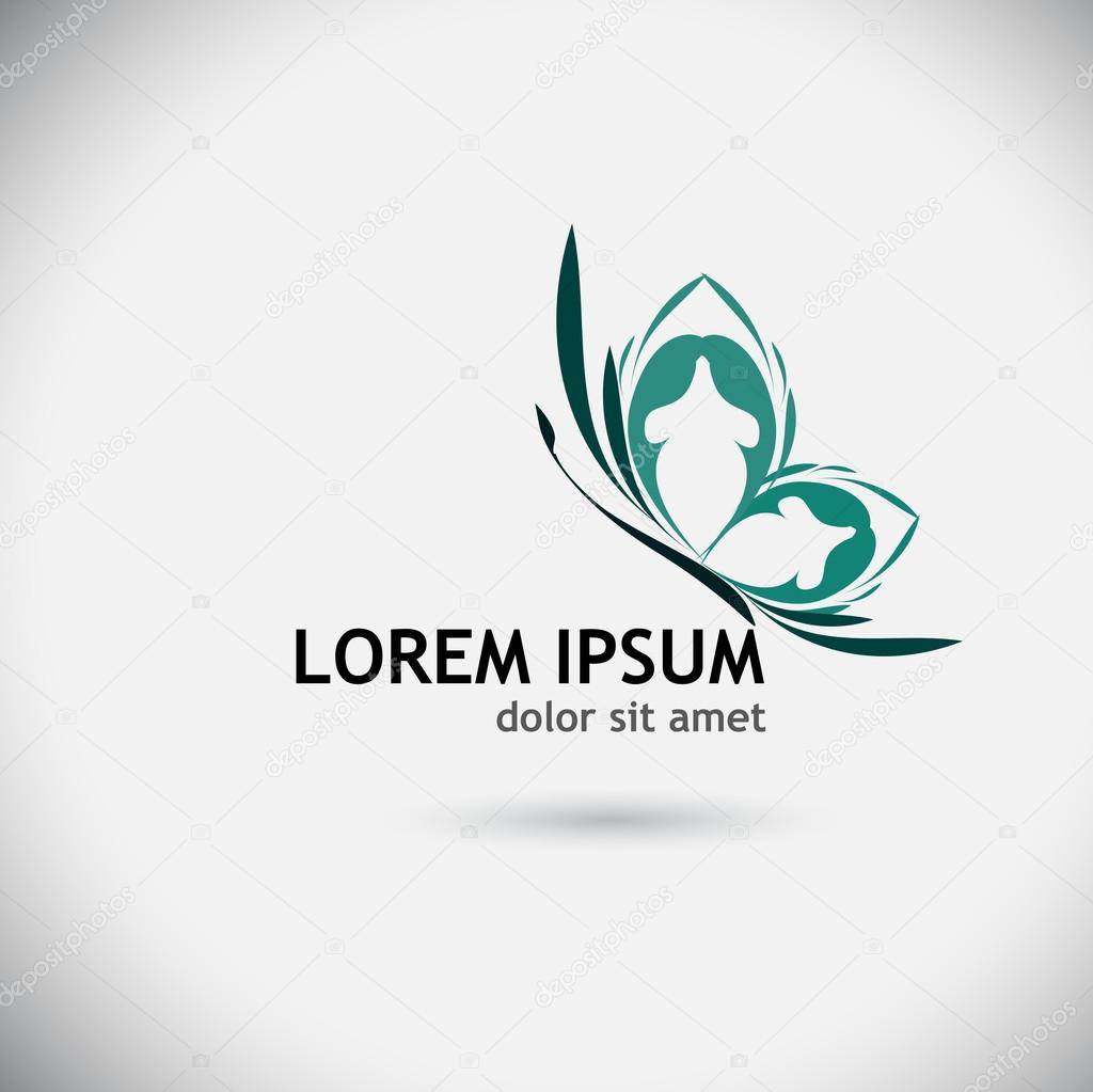 Abstract blue butterfly logo