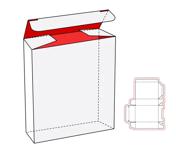 Enfriar paquete blanco realista caja de cartón abierta. Para dispositivos electrónicos y otros productos. Corte vectorial — Vector de stock