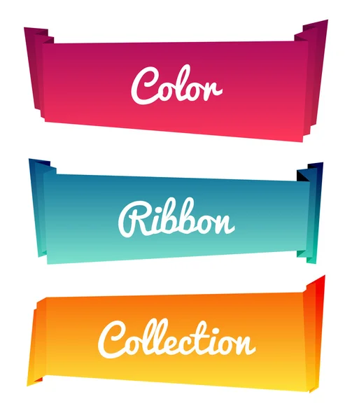 Diseño colorido de colecciones largas de rollos de papel sobre fondo blanco, ilustración vectorial. Cintas de color — Vector de stock