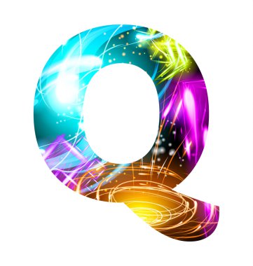 Parlayan Işık etkisi neon Font. Renk Tasarımı Metin Sembolleri. Parlak p harfi