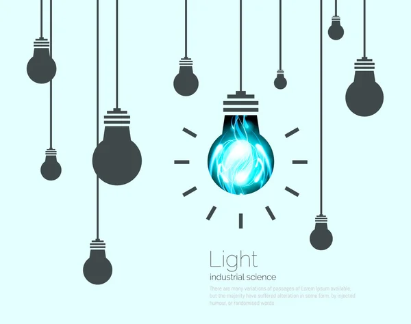 Light Bulbs Background. Industrial Science Idea concept vector illustration — Stock Vector