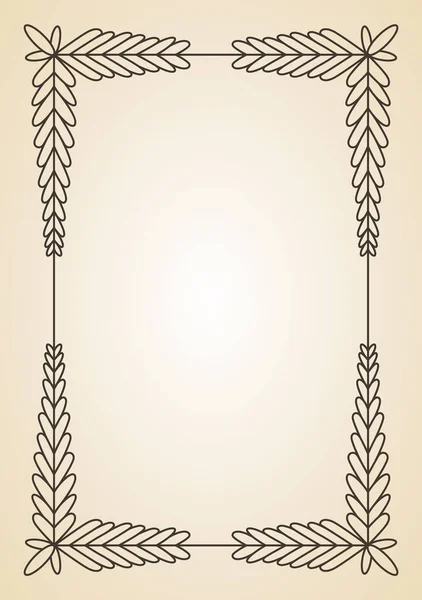 Decoratieve frame of rand standaard rechthoek verhoudingen achtergrond. Vintage design element. Ornate kalligrafie frame — Stockvector