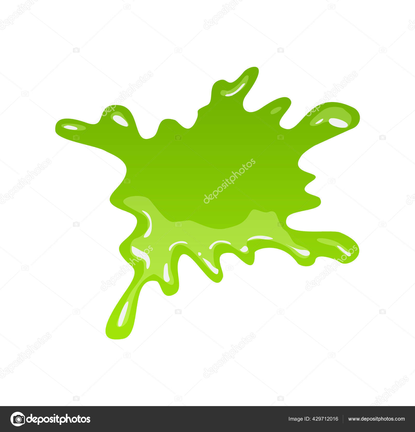 Green slime. Goo blob splashes, toxic dripping mucus. Slimy splodge and