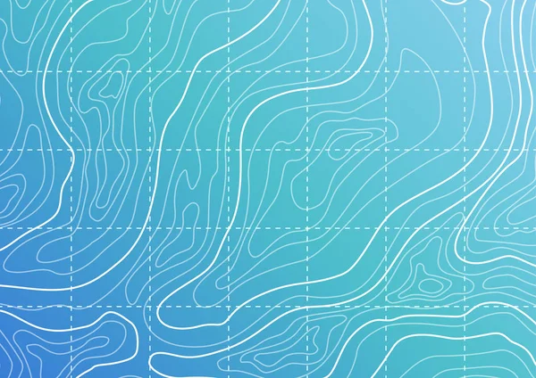 Concepto de fondo de mapa topográfico. Patrón de fondo topográfico azul con topografía o isolinas. Concepto geográfico — Vector de stock