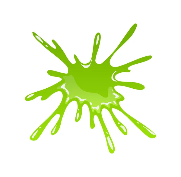 Groen slijm. Goo blob spatten, giftig druipend slijm. Slijmerige lepel en druppels, vloeibare randen. Cartoon geïsoleerde vector decoratieve vormen van het spelen blaas. Niet doen. — Stockvector