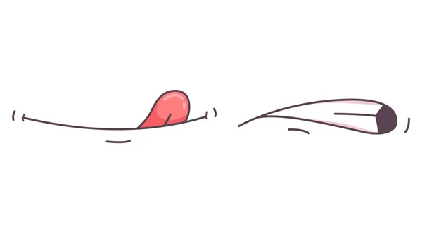 Ağız animasyonu. İfadeyle çizilmiş komik karikatür ağızları. Çizgi film konuşan ağız ve dudak vektör animasyonları — Stok Vektör