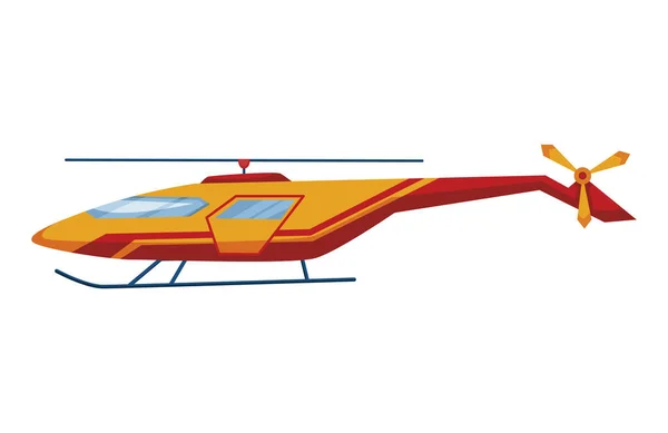 Hubschrauber-Cartoon-Luftfahrt. Avia Transport mit Propeller isoliert auf weiß. Vector copter aircraft rotor plane cargo. Ziviler oder militärischer Transporthubschrauber — Stockvektor