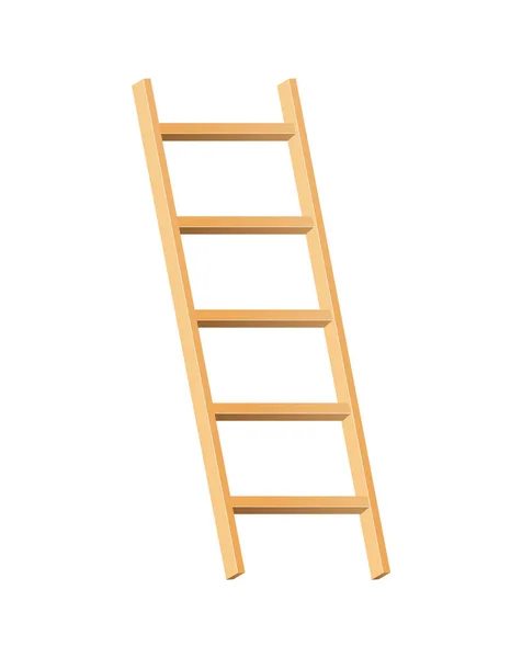 Дерев'яні сходи побутовий інструмент. Крокові сходи для побутових та будівельних потреб. Ізольовані Векторні ілюстрації — стоковий вектор