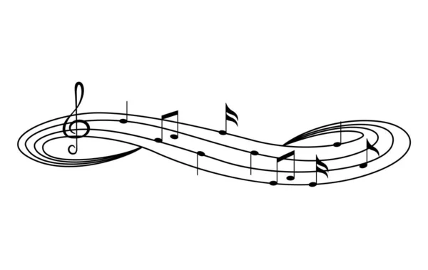 Μουσικές νότες σε ξυλάκια. Μουσικό προσωπικό μαύρο σημειώσεις σύμβολα σε στρογγυλεμένες γωνίες στυλ. Αφηρημένη σειρά από μουσικές νότες και συγχορδίες. Μουσικός συμβολισμός διανύσματος — Διανυσματικό Αρχείο