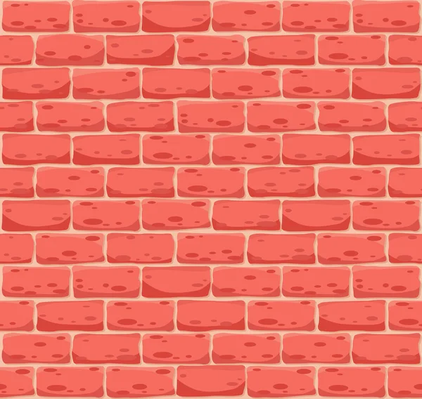 Vector seamless brick wall. Realistic color stone texture. Decorative pattern for interior loft style. Template design of clay brick wall texture — Stock Vector