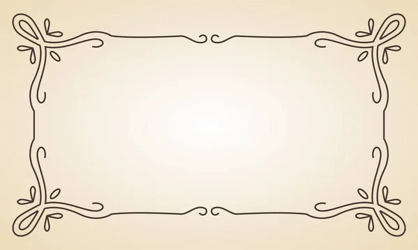 Decoratief frame. Vintage kalligrafische antieke rand. Ornate Calligraph rechthoek frame filigraan bloemen ornamenten voor ingelijste certificaat template — Stockvector