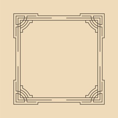 Art deco çerçeve. Sanatsal grafik desen. Orante düğün geçmisi şablonu. Eski tarz pankart ya da etiket tasarımı. Vektör tasarımı nesnesi
