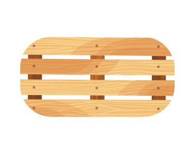 Tahta palet. Nakliye platformu için. Kargo lojistik ve dağıtım. Web tasarımı için çizgi film ahşap palet vektör simgesi