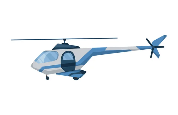 Helicopter cartoon aviation. Avia transport s vrtulemi izolovanými na bílém. Vektorové letadlo vrtulníku rotor letadla náklad. Civilní nebo vojenský vojenský dopravní vrtulník — Stockový vektor
