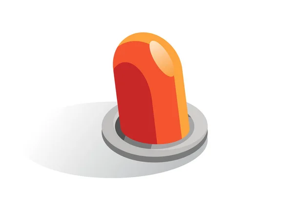 Ισομετρικό διανυσματικό κουμπί. Μεμονωμένο εικονίδιο. Διακόπτης σε γκρι και πορτοκαλί χρώμα — Διανυσματικό Αρχείο