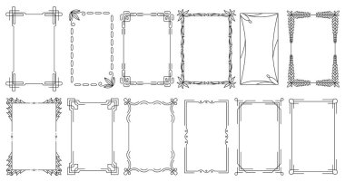 Dekoratif çerçeveler. Klasik kaligrafik antika kenarlar. Çerçevelenmiş sertifika şablonu için dekoratif hat dikdörtgen çerçeveler, düğün zarif süsleme kenarları ve filigran çiçekli süsler