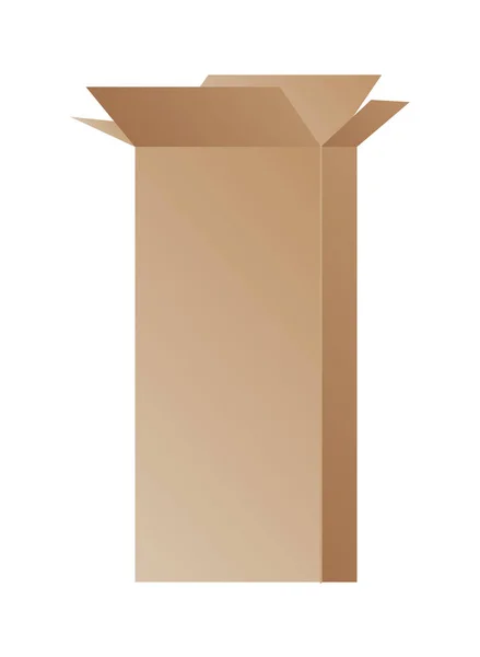 Lådan. Pappkartong, mockup. Postbehållare. Brun återvinning kartong leverans box eller postpaket förpackning, realistisk vektor illustration isolerad på vit bakgrund — Stock vektor