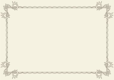 Eski model çerçeve. Retro çiçek dikdörtgeni. Dekoratif antika müze resim sınırı veya deco saptırıcı