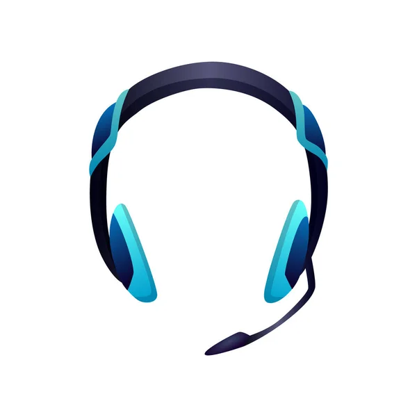 Equipo de juego. Auriculares con micrófono para entretenimiento de juegos. Accesorio de deporte electrónico. Elemento para torneo de jugador o campeonato — Vector de stock