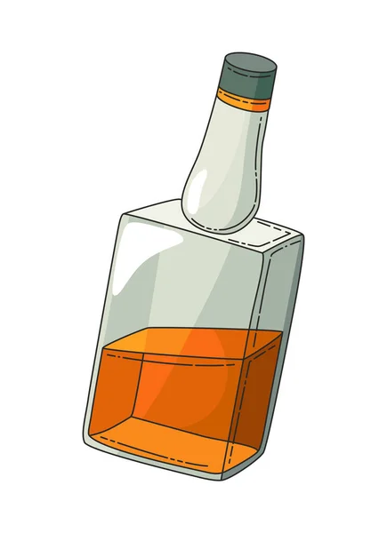 Whisky realistische fles. Product verpakking merk ontwerp. Maak een fles whisky whiskey drank klaar. Reclame banner vector gekleurde illustratie — Stockvector