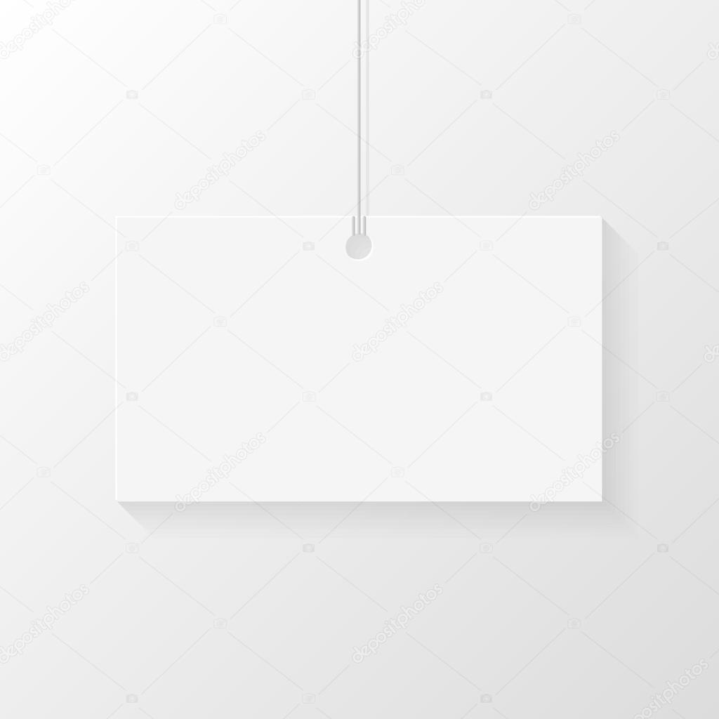 Сard hanged on shoelace. Place for business card or logo