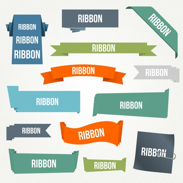 Ribbon and banner set — Stock Vector