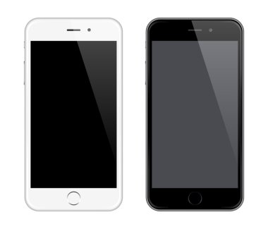Realistic Vector Mobile Phone Mockup like Iphone Design Style clipart