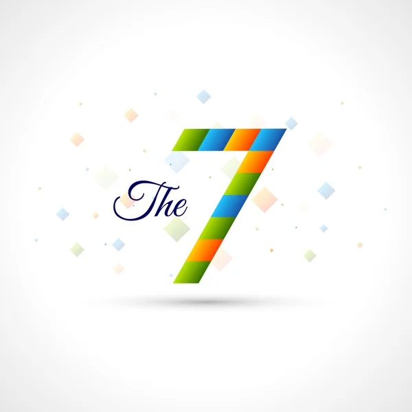 추상적인 로고 템플릿 "7". 당신의 로고 디자인을 컬러 화 하기 쉬운. 색상 기업 아이콘입니다. 크리에이 티브 마름모 벡터 리본. — 스톡 벡터