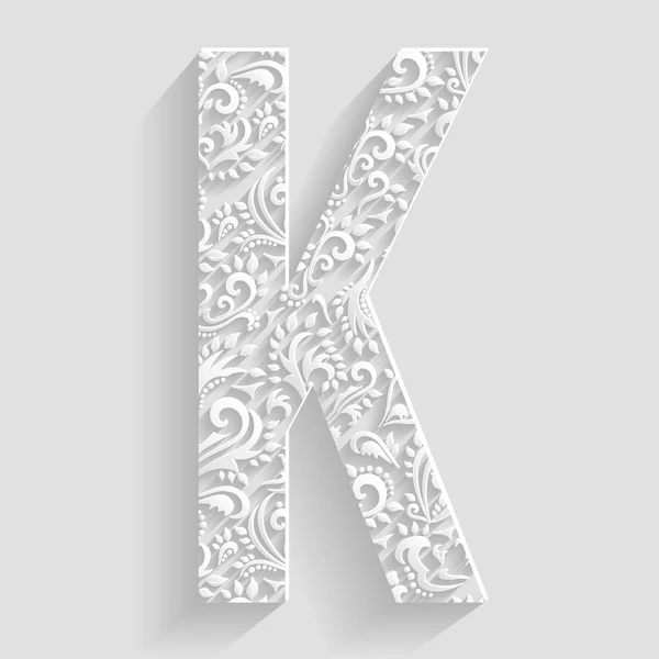 Лист К. Вектор Квіткові запрошення Декоративний шрифт — стоковий вектор